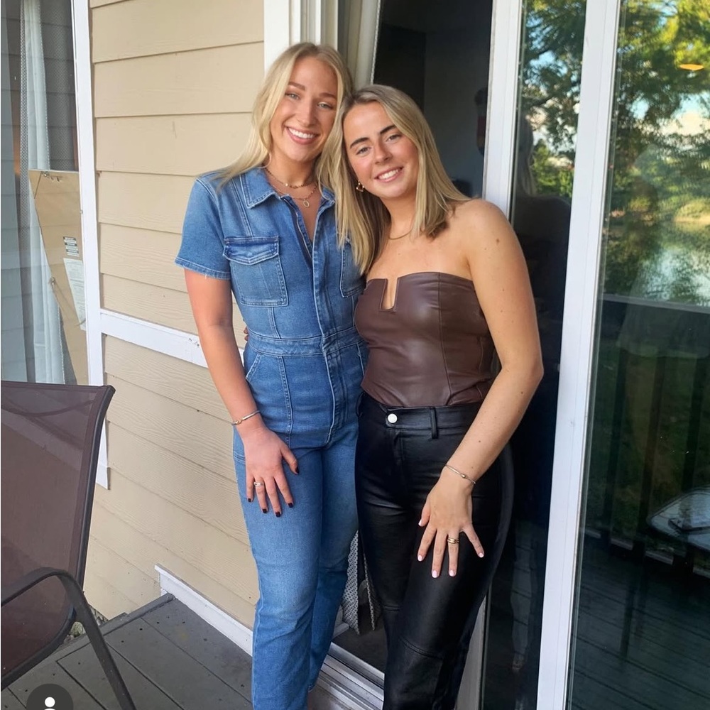 Good American Blue Denim Jumpsuit